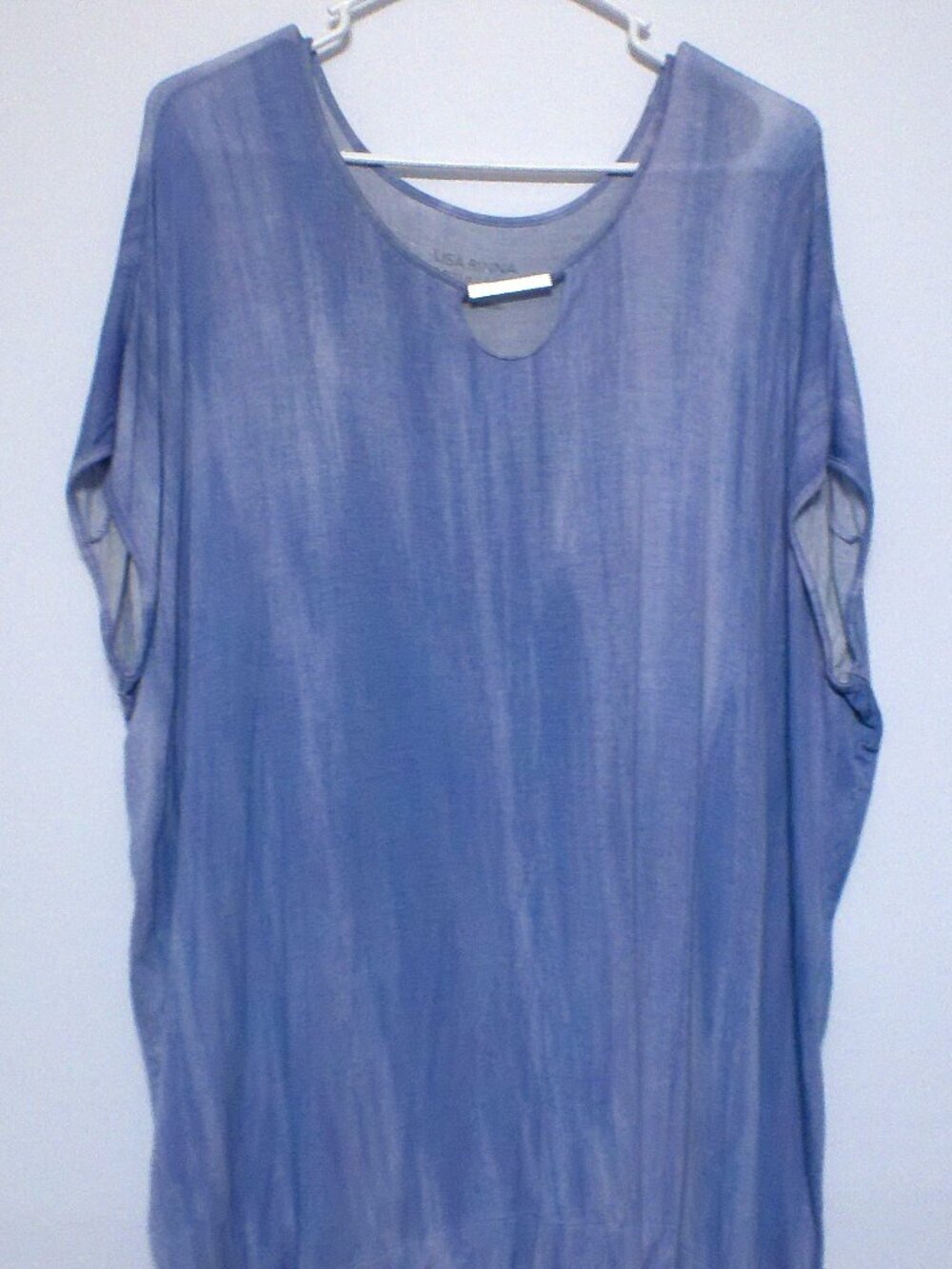 Lisa Rinna Collection Blue Tunic Top Women’s Small Oversized Fit XL 1X Flowy